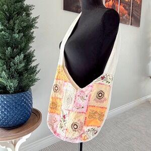 Roxy Patchwork Hobo Bag Womens Vintage Y2K Embroidered Sequin Boho Tote